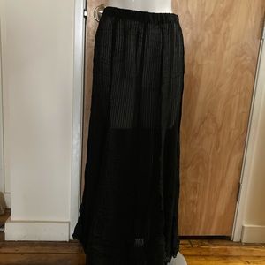 Vintage Zelda Black Semi-sheer Long Skirt M-L